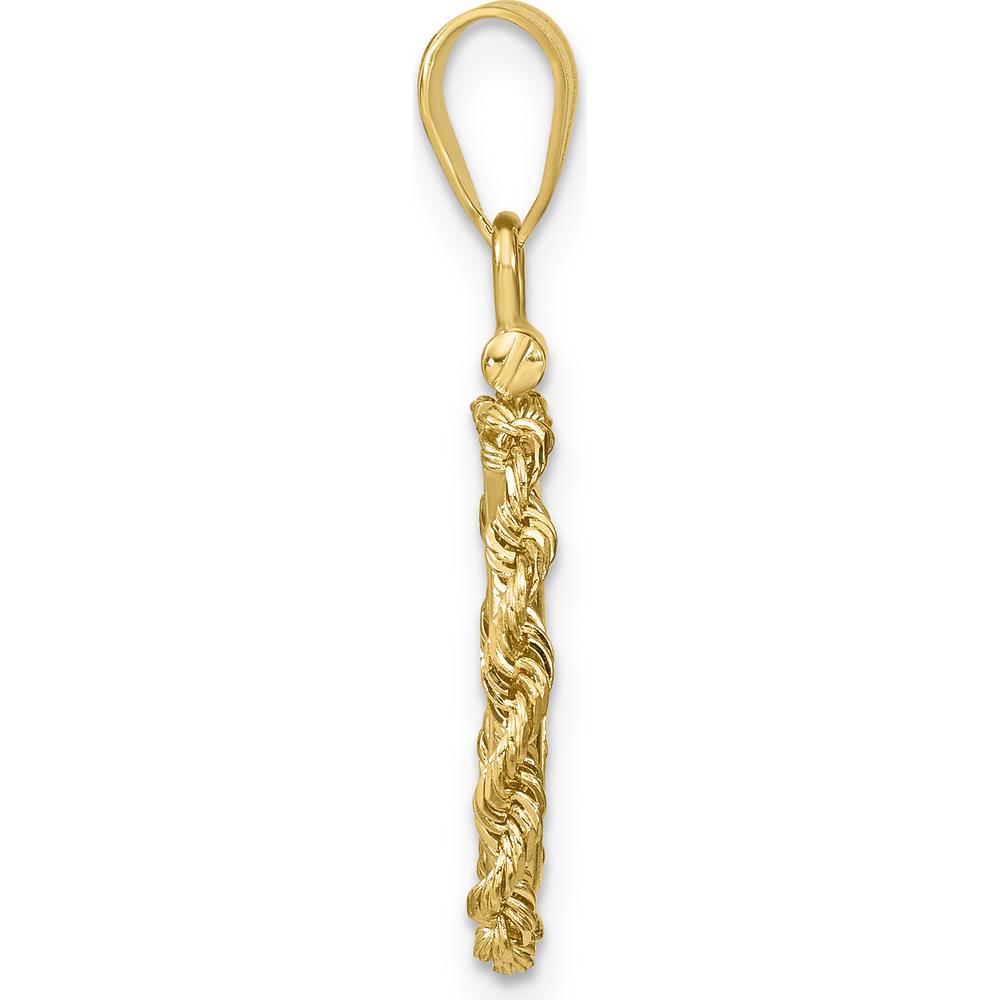 14K Yellow Gold Rope Coin Bezel Pendant with Screw Top - 13.0mm Diameter by Numis Coin Jewelry