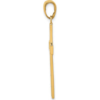 14K Yellow Gold Rope Cross Pendant - 37mm Length by Oro Pregiato