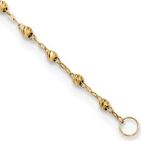 14K Yellow Gold Rosary Necklace with Polished Cross and Miraculous Medal - 17" Chain with 3" Extender by 0