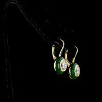 14K Yellow Gold Round Bezel Set Hanging Earrings with Lab-Grown Diamonds - 1.01 Carat Total Weight (E-F Color, VS1 Clarity) - Covaloro Fine Jewelry
