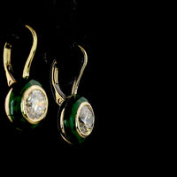 14K Yellow Gold Round Bezel Set Hanging Earrings with Lab-Grown Diamonds - 1.01 Carat Total Weight (E-F Color, VS1 Clarity) - Covaloro Fine Jewelry
