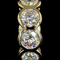 14K Yellow Gold Round Bezel Set Huggie Earrings with 3.46 Carats Total Lab Diamonds (E-F Color) - Covaloro Fine Jewelry