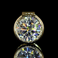 14K Yellow Gold Round Bezel Set Lab Diamond Stud Earrings - 1.02 Carat Total Weight (E-F Color, VS2 Clarity) - Covaloro Fine Jewelry