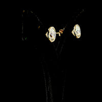 14K Yellow Gold Round Bezel-Set Lab Diamond Stud Earrings - 5.08 Carats Total Weight, E-F VS1 Brilliant Cut - Covaloro Fine Jewelry