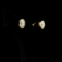 14K Yellow Gold Round Bezel Set Lab Diamond Stud Earrings - D VVS1 Clarity, 4.52 Carat Total Weight - Covaloro Fine Jewelry