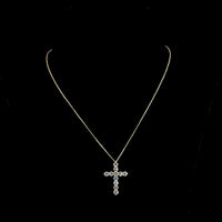 14K Yellow Gold Round Brilliant Cut Lab Diamond Cross Pendant - 2.94 Carat Total Weight with 11 E-F VS1 Stones - Covaloro Fine Jewelry