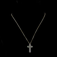 14K Yellow Gold Round Brilliant Cut Lab Diamond Cross Pendant - 3.59 Carat Total Weight, E-F Color VS1 Clarity - Covaloro Fine Jewelry