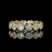 14K Yellow Gold Round Brilliant Cut Lab Diamond Eternity Band with Bezel Setting - 1.86 Carat Total Diamond Weight - Covaloro Fine Jewelry
