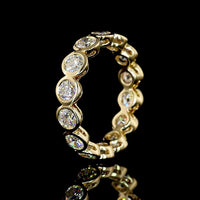 14K Yellow Gold Round Brilliant Cut Lab Diamond Eternity Band with Bezel Setting - 1.86 Carat Total Diamond Weight - Covaloro Fine Jewelry
