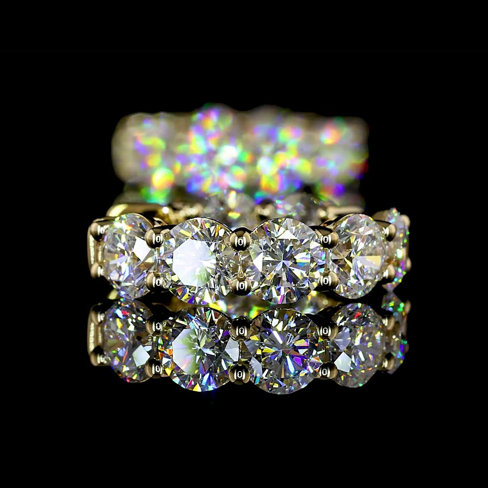 14K Yellow Gold Round Brilliant Cut Lab Diamond Huggie Earrings - 3.10 Carat Total Weight (E-F Color, VS1 Clarity) - Covaloro Fine Jewelry