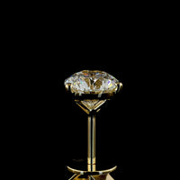 14K Yellow Gold Round Brilliant Cut Lab Diamond Martini Stud Earrings - 1.46 Carat Total Weight, F VS2 Clarity - Covaloro Fine Jewelry