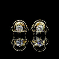14K Yellow Gold Round Brilliant Cut Lab Diamond Stud Earrings - 0.21 Total Carat Weight, E-F Color, VS Clarity - Covaloro Fine Jewelry
