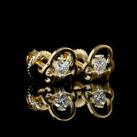 14K Yellow Gold Round Brilliant Cut Lab Diamond Stud Earrings - 0.21 Total Carat Weight, E-F Color, VS Clarity - Covaloro Fine Jewelry