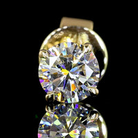 14K Yellow Gold Round Brilliant Cut Lab Diamond Stud Earrings - 0.51 Carat Total Weight, E-F Color, VS1 Clarity - Covaloro Fine Jewelry