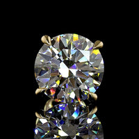14K Yellow Gold Round Brilliant Cut Lab Diamond Stud Earrings - 4.43 Total Carat Weight, E-F VVS2 Clarity - Covaloro Fine Jewelry