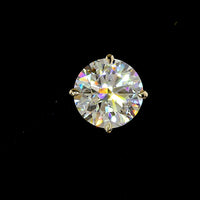 14K Yellow Gold Round Brilliant Cut Lab Diamond Stud Earrings - 5.50 Carat Total Weight, E-F VVS2 - Covaloro Fine Jewelry