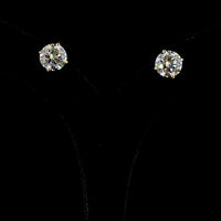 14K Yellow Gold Round Brilliant Cut Lab Diamond Stud Earrings - 7.04 Total Carat Weight, E-F Color, VS1 Clarity - Covaloro Fine Jewelry