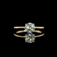 14K Yellow Gold Round Brilliant Cut Solitaire Engagement Ring with 1.02 Carat Lab Grown Diamond - D VVS1 IGI Certified - Covaloro Fine Jewelry
