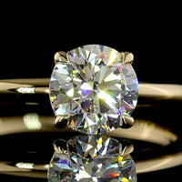 14K Yellow Gold Round Brilliant Cut Solitaire Engagement Ring with 1.02 Carat Lab Grown Diamond - D VVS1 IGI Certified - Covaloro Fine Jewelry