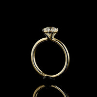 14K Yellow Gold Round Brilliant Cut Solitaire Ring with D VS1 Lab Grown Diamond - 1.25 Carat Total Weight - Covaloro Fine Jewelry