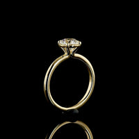 14K Yellow Gold Round Brilliant Cut Solitaire Ring with D VS1 Lab Grown Diamond - 1.25 Carat Total Weight - Covaloro Fine Jewelry