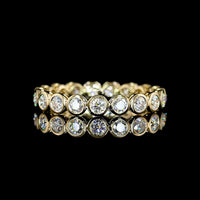 14K Yellow Gold Round Brilliant Eternity Band with Bezel Set Lab Diamonds - 0.89 Total Carat Weight (19 Stones, E-F Color, VS Clarity) - Covaloro Fine Jewelry