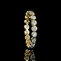 14K Yellow Gold Round Brilliant Eternity Band with Bezel Set Lab Diamonds - 0.89 Total Carat Weight (19 Stones, E-F Color, VS Clarity) - Covaloro Fine Jewelry