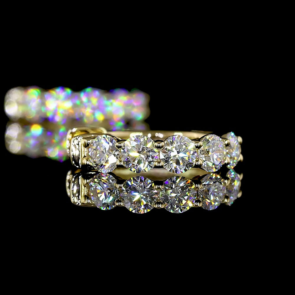 14K Yellow Gold Round Brilliant Huggie Earrings with Prong Set Lab-Grown Diamonds - 1.00 Total Carat Weight (E-F Color, VS Clarity) - Covaloro Fine Jewelry