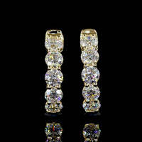 14K Yellow Gold Round Brilliant Huggie Earrings with Prong Set Lab-Grown Diamonds - 1.00 Total Carat Weight (E-F Color, VS Clarity) - Covaloro Fine Jewelry