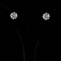 14K Yellow Gold Round Brilliant Lab Diamond Stud Earrings - 5.01 Carat Total Weight, E-F VS1 - Covaloro Fine Jewelry