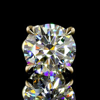 14K Yellow Gold Round Brilliant Lab Diamond Stud Earrings with 4-Prong Setting - 3.05 Carat Total Weight (D VVS Certification) - Covaloro Fine Jewelry