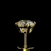 14K Yellow Gold Round Brilliant Lab Diamond Stud Earrings with 4-Prong Setting - 3.05 Carat Total Weight (D VVS Certification) - Covaloro Fine Jewelry