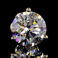 14K Yellow Gold Round Brilliant Lab Diamond Stud Earrings with Martini Prong Setting - 3.06 Total Carat Weight, E-F Color, VS2 Clarity - Covaloro Fine Jewelry