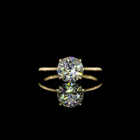 14K Yellow Gold Round Brilliant Solitaire Ring with 1.72 Carat Lab Grown E VVS2 Diamond - IGI Certified - Covaloro Fine Jewelry