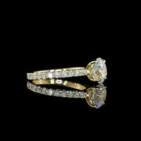 14K Yellow Gold Round Brilliant Solitaire Ring with 2.02 Carat Main D VVS2 Lab Diamond and 0.67 Carat Accent Diamonds - 2.69 Total Carat Weight - Covaloro Fine Jewelry