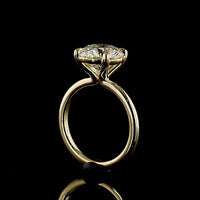 14K Yellow Gold Round Brilliant Solitaire Ring with 4.04 Carat Lab Diamond (E VVS2 IGI Certified) - Covaloro Fine Jewelry