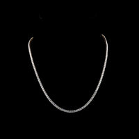 14K Yellow Gold Round Brilliant Tennis Necklace with 157 Prong-Set Lab Diamonds - 8.05 Carat Total Weight, E-F Color VS1 Clarity - Covaloro Fine Jewelry