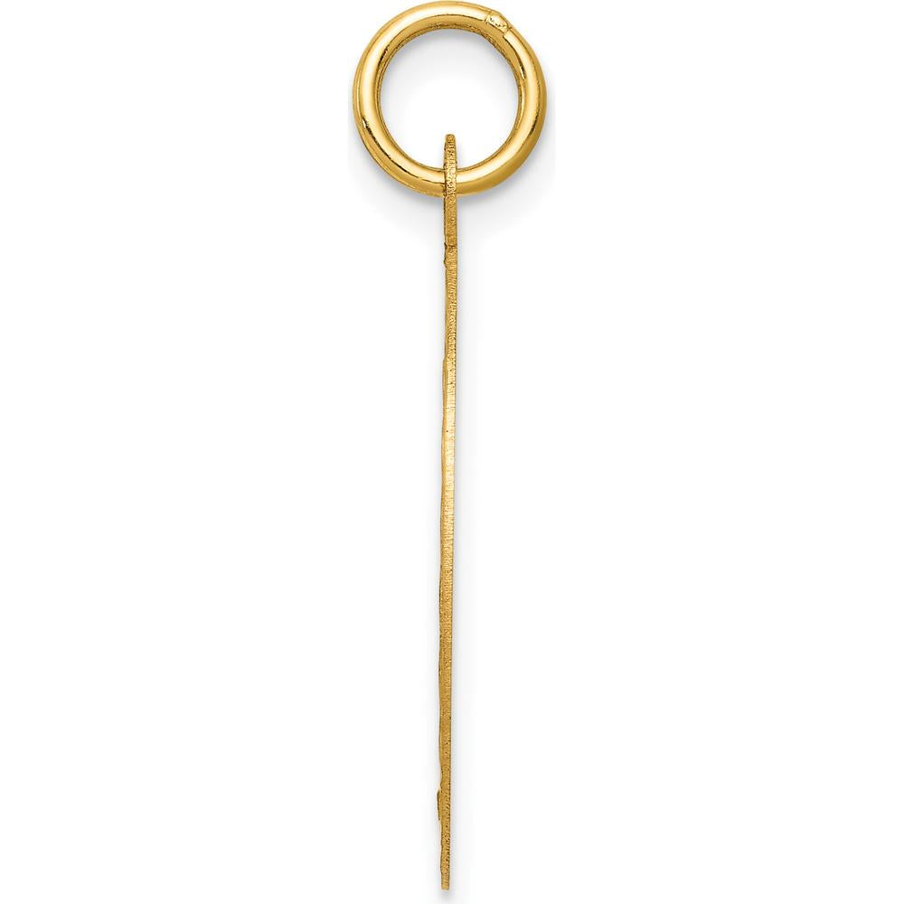 14K Yellow Gold Round Confirmation Cross Pendant with Polished and Satin Finish by Oro Pregiato