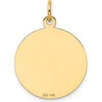 14K Yellow Gold Round Confirmation Cross Pendant with Polished and Satin Finish by Oro Pregiato
