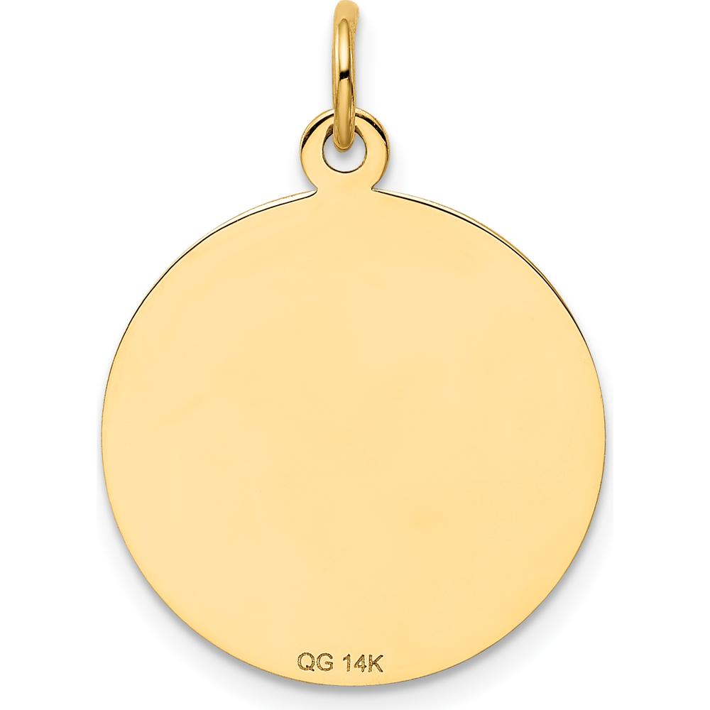 14K Yellow Gold Round Confirmation Cross Pendant with Polished and Satin Finish by Oro Pregiato