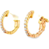 14K Yellow Gold Round Cut Diamond Huggie Hoop Earrings - 0.18 Carat Total Diamond Weight by Auriventus