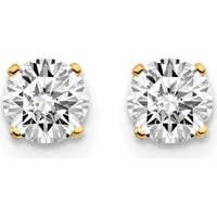 14K Yellow Gold Round Cut Diamond Stud Earrings - 0.75 Carat Total Diamond Weight by 0