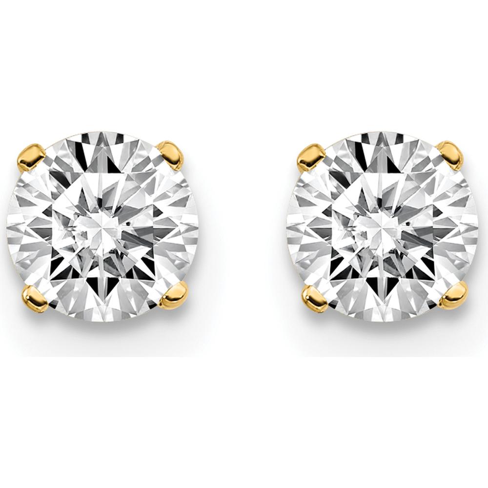 14K Yellow Gold Round Cut Diamond Stud Earrings - 0.75 Carat Total Diamond Weight by 0