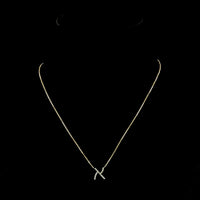 14K Yellow Gold Round Cut Diamond "X" Initial Pendant with 22 Prong-Set Brilliant Lab Diamonds - 0.10 Carat Total Weight - Covaloro Fine Jewelry