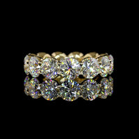 14K Yellow Gold Round Cut Lab Diamond Eternity Band - 7.26 Carats Total Diamond Weight - Covaloro Fine Jewelry