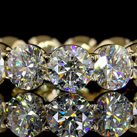 14K Yellow Gold Round Cut Lab Diamond Eternity Band - 7.26 Carats Total Diamond Weight - Covaloro Fine Jewelry