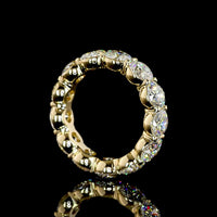 14K Yellow Gold Round Cut Lab Diamond Eternity Band - 7.26 Carats Total Diamond Weight - Covaloro Fine Jewelry