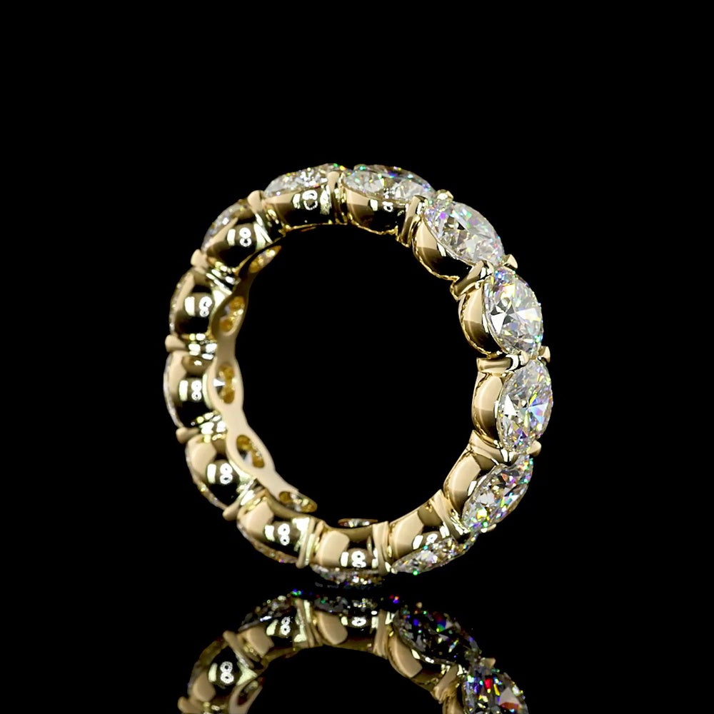 14K Yellow Gold Round Cut Lab Diamond Eternity Band - 7.26 Carats Total Diamond Weight - Covaloro Fine Jewelry