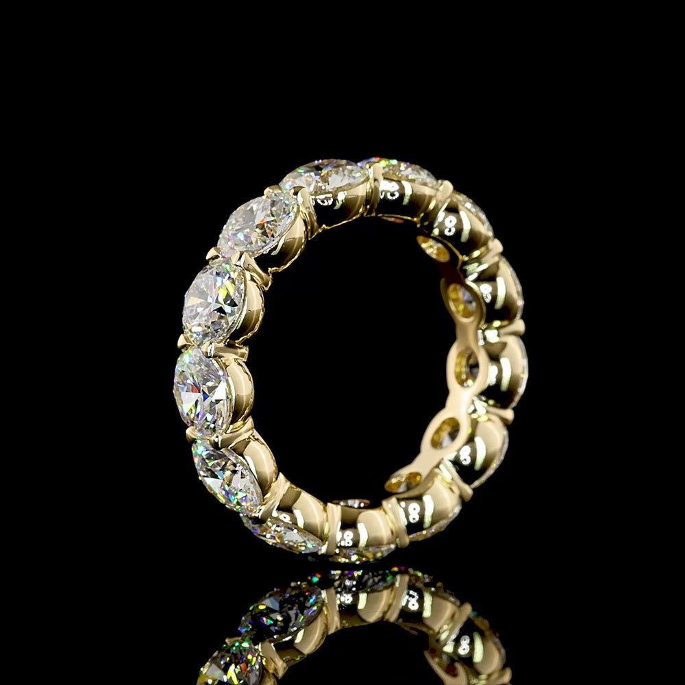 14K Yellow Gold Round Cut Lab Diamond Eternity Band - 7.26 Carats Total Diamond Weight - Covaloro Fine Jewelry