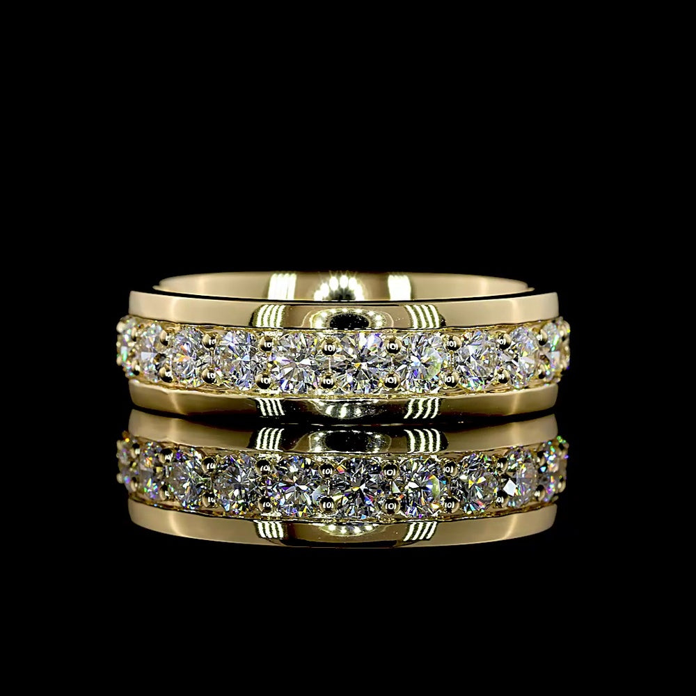 14K Yellow Gold Round Cut Lab Diamond Eternity Band with Channel Setting - 2.46 Carat Total Diamond Weight - Covaloro Fine Jewelry